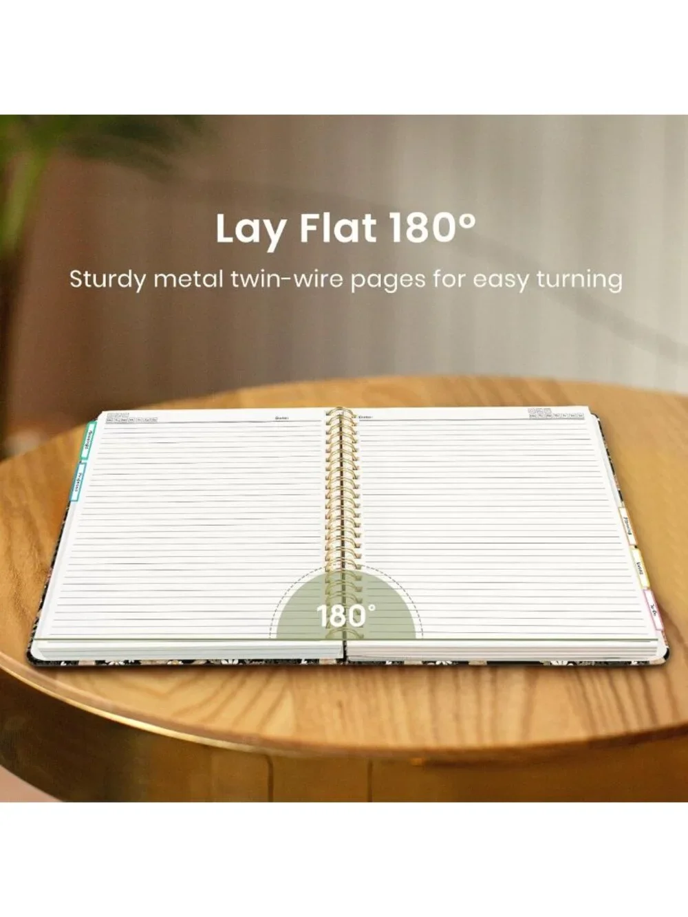 Large 5-Subject Spiral Notebook with Dividers & Tabs, 280 Pages, Cute Journal